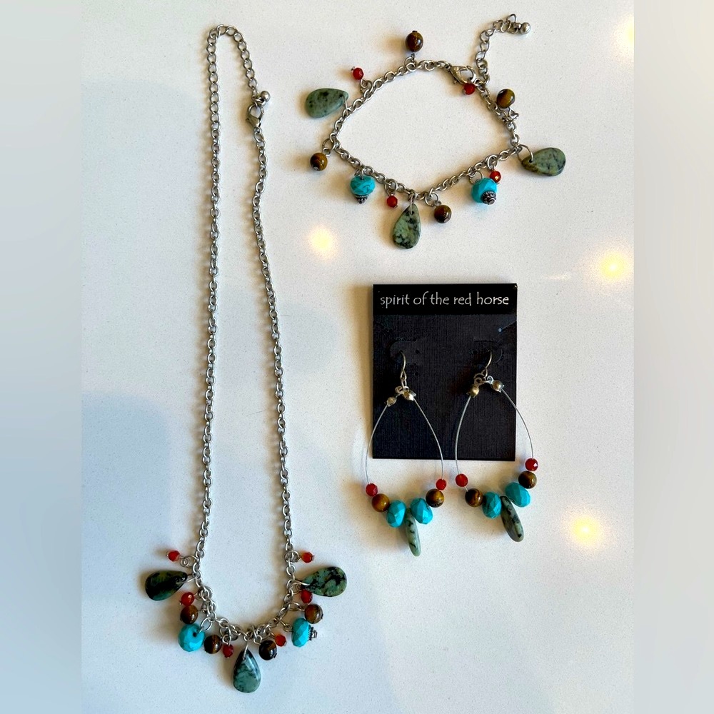 Authentic Native American turquoise jewelry set